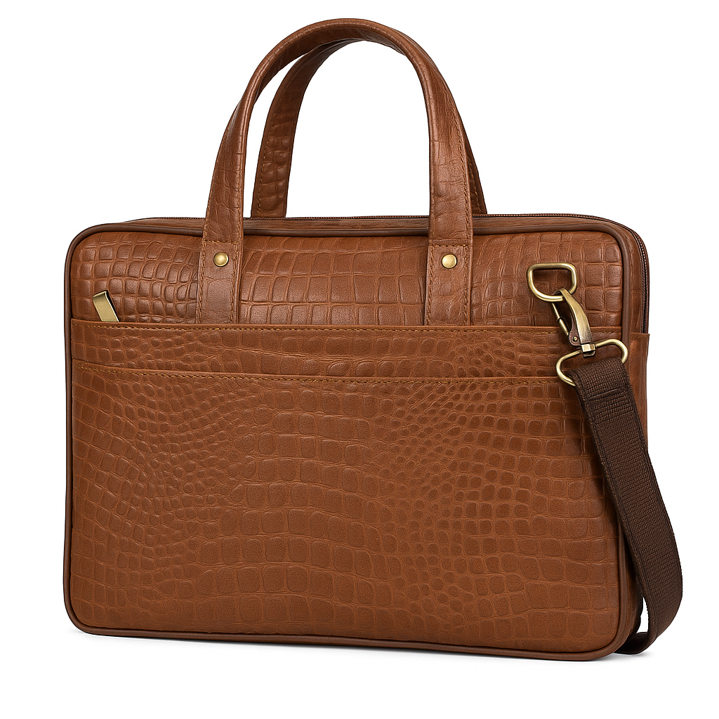 Premium Genuine Leather -Texture Handheld Office Laptop Bag For Men & Women
